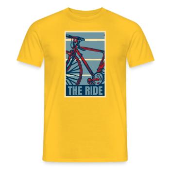The Road Bike Tour Cycling - Men's T-Shirt - yellow - Front - AI Model Male 178 dark (178cm)