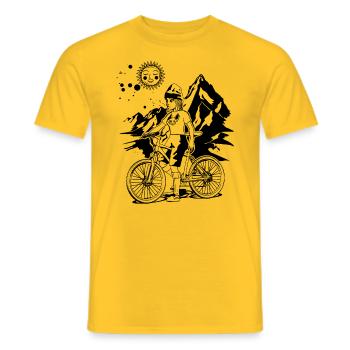 Adrenalin pur! Nur für Fahrradfahrer auf Bergtour. - Männer T-Shirt - Gelb - Vorne - AI Model Male 178 dark (178cm)