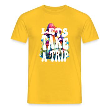 Lets take a trip - Männer T-Shirt - Gelb - Vorne - AI Model Male 178 dark (178cm)