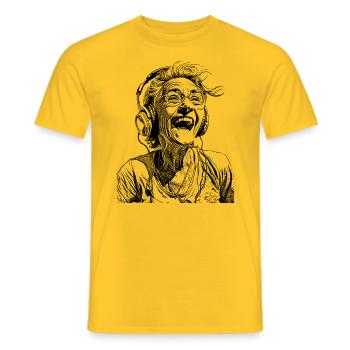 Rocking Wisdom T-Shirt – Music for joie de vivre! - Men's T-Shirt - yellow - Front - AI Model Male 178 dark (178cm)