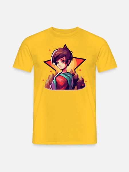 Das Anime-Mädchen ist der Star. - Männer T-Shirt - Gelb