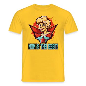 Perfection : Maman est la meilleure - T-shirt homme - jaune - Devant - AI Model Male 178 dark (178cm)