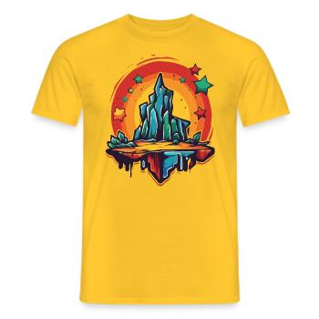 Wonderful mountains and stars - Men's T-Shirt - yellow - Front - AI Model Male 178 dark (178cm)