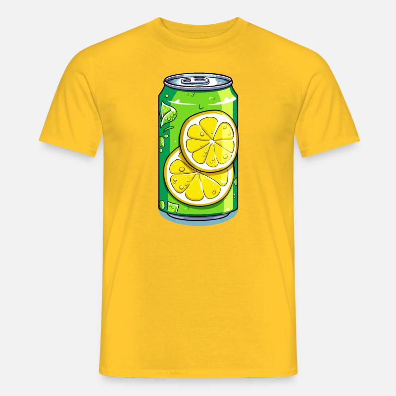 Die erfrischende Limonaden Dose mit Sprudel - Männer T-Shirt - Gelb