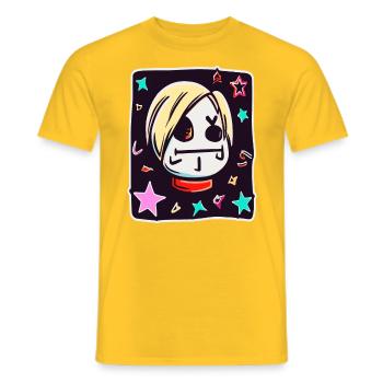dessin animé d’enfant : anime de fille drôle - T-shirt homme - jaune - Devant - AI Model Male 178 dark (178cm)