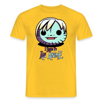 Créature de manga de dessin animé, je devrais être un anime - T-shirt homme - jaune - Devant - AI Model Male 178 dark (178cm)