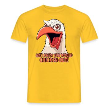 HA! JE SAVAIS QUE TU TE DÉROBERAIS, ESPÈCE D’OISEAU - T-shirt homme - jaune - Devant - AI Model Male 178 dark (178cm)