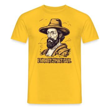 Je ne suis pas ce type (peintre célèbre) - T-shirt homme - jaune - Devant - AI Model Male 178 dark (178cm)