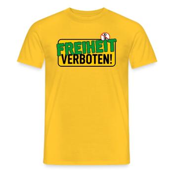 Shield: Freedom Forbidden - Men's T-Shirt - yellow - Front - AI Model Male 178 dark (178cm)