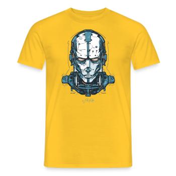 Ein Cyborg-Roboter Tech - Männer T-Shirt - Gelb - Vorne - AI Model Male 178 dark (178cm)