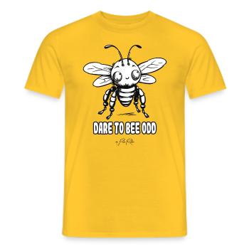 Osez être étrange : drôle d’abeille - T-shirt homme - jaune - Devant - AI Model Male 178 dark (178cm)