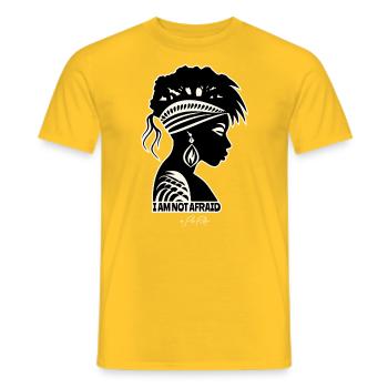 I am not afraid of African culture nature - Men's T-Shirt - yellow - Front - AI Model Male 178 dark (178cm)