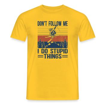 Ski-Fahrer Abfahrt Geschenk Apre Ski Berg Spruch - Männer T-Shirt - Gelb - Vorne - AI Model Male 178 dark (178cm)