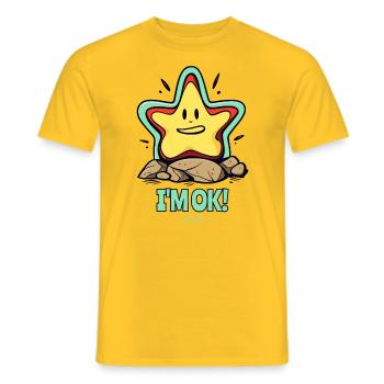 Der Mir geht es gut Stern - Männer T-Shirt - Gelb - Vorne - AI Model Male 178 dark (178cm)