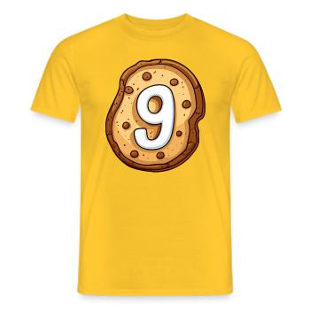 Geburtstags Keks für Neunjährige Kinder - Männer T-Shirt - Gelb - Vorne - AI Model Male 178 dark (178cm)