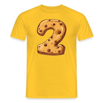 Birthday Cookie for Two Year Olds, Kids Birthday - Men's T-Shirt - yellow - Front - AI Model Male 178 dark (178cm)