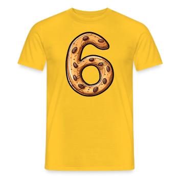 Birthday Cookie for Six Year Old, 6 Year Old - Men's T-Shirt - yellow - Front - AI Model Male 178 dark (178cm)