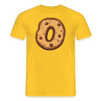 Newborn Birthday Biscuit: Zero Year Old Baby - Men's T-Shirt - yellow - Front - AI Model Male 178 dark (178cm)