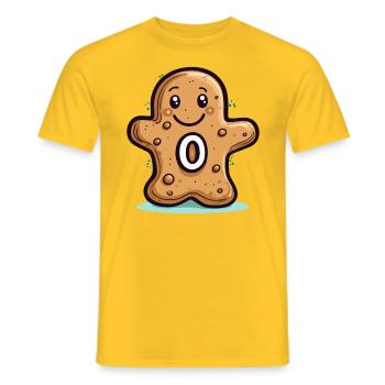 Newborn Birthday Cookie, Zero Year Old - Men's T-Shirt - yellow - Front - AI Model Male 178 dark (178cm)