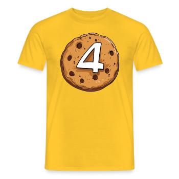 Ein Geburtstags Keks für Vierjährige, 4 Jahre alt - Männer T-Shirt - Gelb - Vorne - AI Model Male 178 dark (178cm)