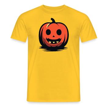 Funny Pumpkin - Men's T-Shirt - yellow - Front - AI Model Male 178 dark (178cm)