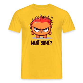 Petit fauteur de troubles, veux-tu quelque chose ? - T-shirt homme - jaune - Devant - AI Model Male 178 dark (178cm)