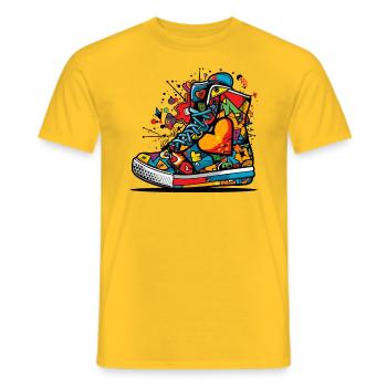 Sneaker d’amour Graffiti - T-shirt homme - jaune - Devant - AI Model Male 178 dark (178cm)