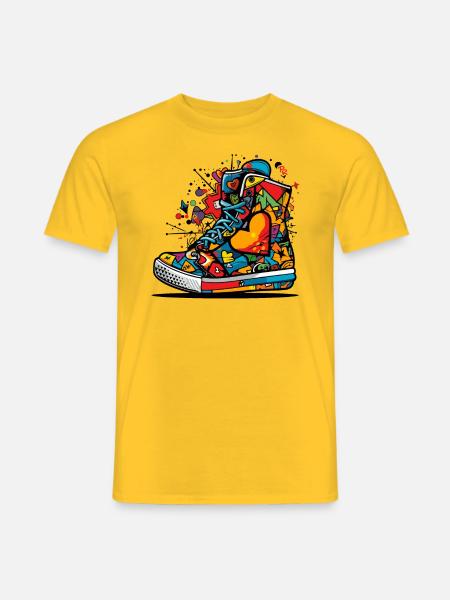 Love Sneaker Graffiti - Men's T-Shirt - yellow