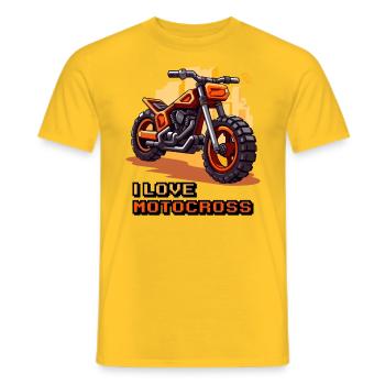 Motorrad Pixelkunst , Ich liebe Motocross - Männer T-Shirt - Gelb - Vorne - AI Model Male 178 dark (178cm)