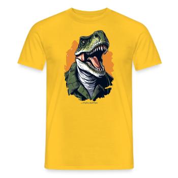 Un humain comme un dinosaure T Rex - T-shirt homme - jaune - Devant - AI Model Male 178 dark (178cm)