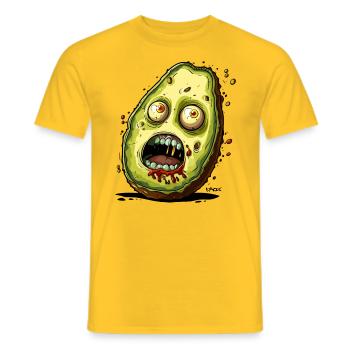 Horror of the Rotten Avocado - Men's T-Shirt - yellow - Front - AI Model Male 178 dark (178cm)