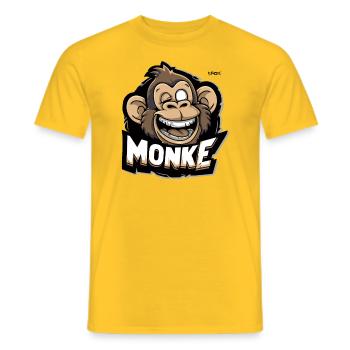 A funny monkey - Men's T-Shirt - yellow - Front - AI Model Male 178 dark (178cm)
