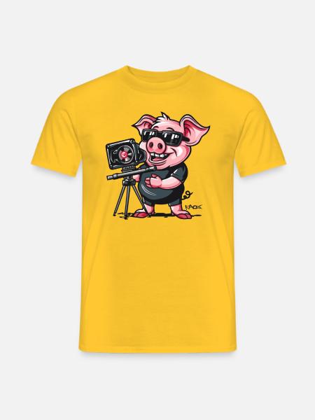 Réalisateur Directeur de la photographie Pig - T-shirt homme - jaune