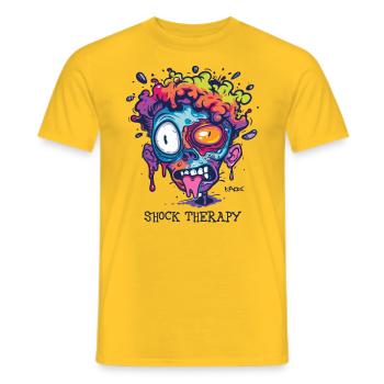 Thérapie de choc : Visage aux couleurs folles - T-shirt homme - jaune - Devant - AI Model Male 178 dark (178cm)