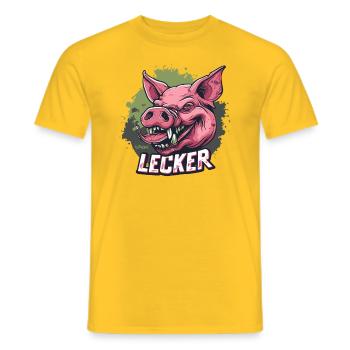 Wurst, Speck und leckerer Schweinekopf Schwein - Männer T-Shirt - Gelb - Vorne - AI Model Male 178 dark (178cm)