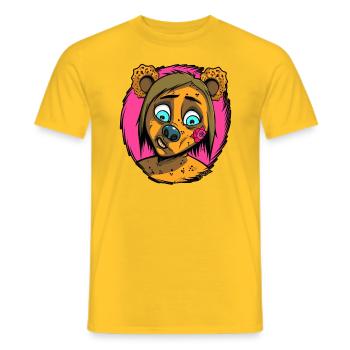 Mignon Anime Fille Ours Cosplay - T-shirt homme - jaune - Devant - AI Model Male 178 dark (178cm)