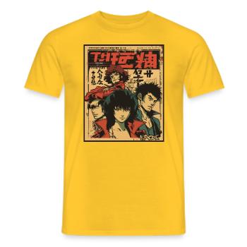Parodie de film d’action japonais Anime - T-shirt homme - jaune - Devant - AI Model Male 178 dark (178cm)
