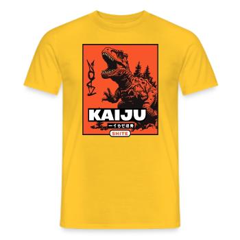 Kaiju Kacke, Dinosaurier-Dino - Männer T-Shirt - Gelb - Vorne - AI Model Male 178 dark (178cm)