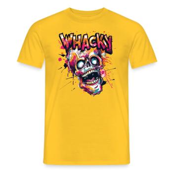Verrückter Graffiti Schädel Totenkopf - Männer T-Shirt - Gelb - Vorne - AI Model Male 178 dark (178cm)