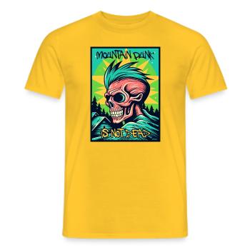 Berg Punk ist nicht tot: Totenkopf, Zombie-Punk - Männer T-Shirt - Gelb - Vorne - AI Model Male 178 dark (178cm)