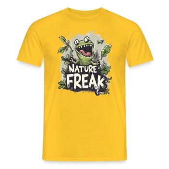 Nature boy, frog is a nature lover - Men's T-Shirt - yellow - Front - AI Model Male 178 dark (178cm)