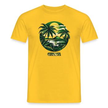 Willkommen im Weed-Palmenbaum-Germaica-Paradies - Männer T-Shirt - Gelb - Vorne - AI Model Male 178 dark (178cm)