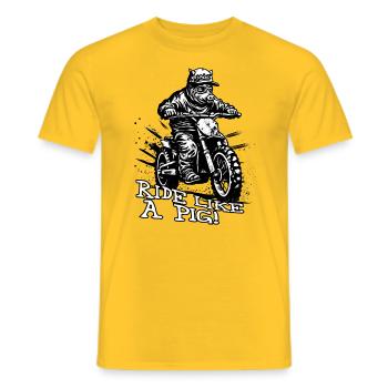 Fahre wie ein Motocross Schwein - Männer T-Shirt - Gelb - Vorne - AI Model Male 178 dark (178cm)