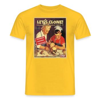 Vintage-Klonen: das fake Magazin für Kinder - Männer T-Shirt - Gelb - Vorne - AI Model Male 178 dark (178cm)