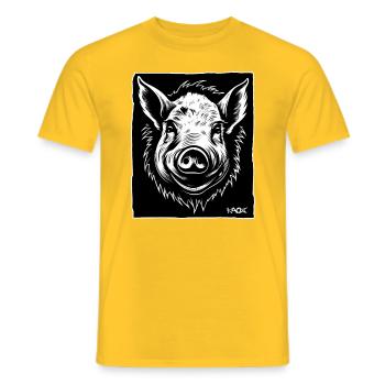 un cochon, une truie, un verrat - T-shirt homme - jaune - Devant - AI Model Male 178 dark (178cm)