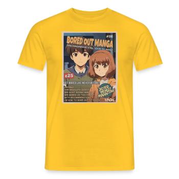 Bored : un faux magazine d’anime manga - T-shirt homme - jaune - Devant - AI Model Male 178 dark (178cm)