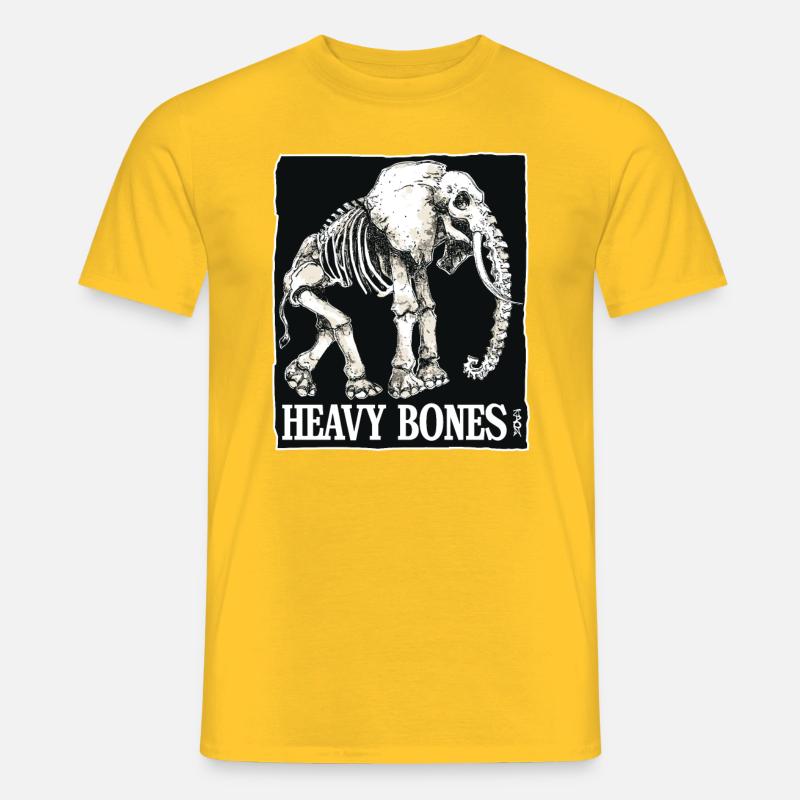 Schwere Knochen-Elefanten-Design - Männer T-Shirt - Gelb