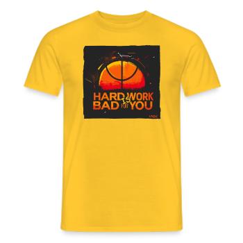 Hard work is bad for you - Men's T-Shirt - yellow - Front - AI Model Male 178 dark (178cm)