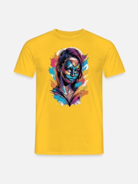Colourfully veiled: The mask wearer - Men's T-Shirt - yellow