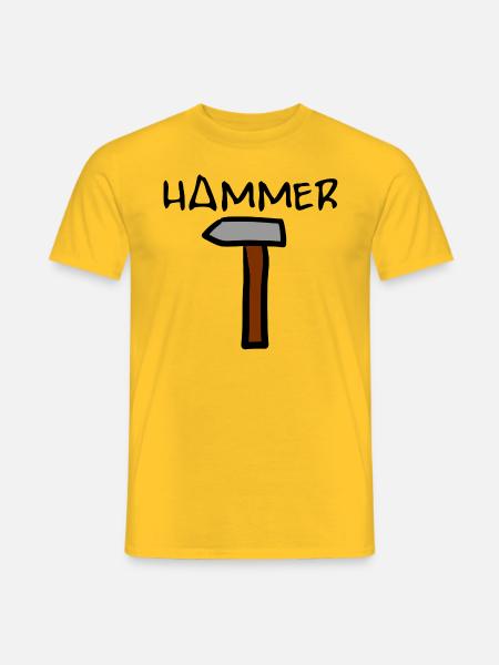 H, A doppel M, E, R - Hammer yeah! - Männer T-Shirt - Gelb